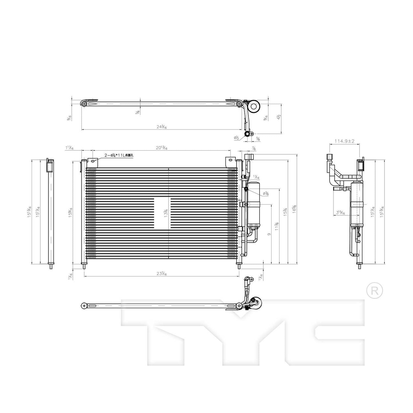 TYC A/C Condenser 3891