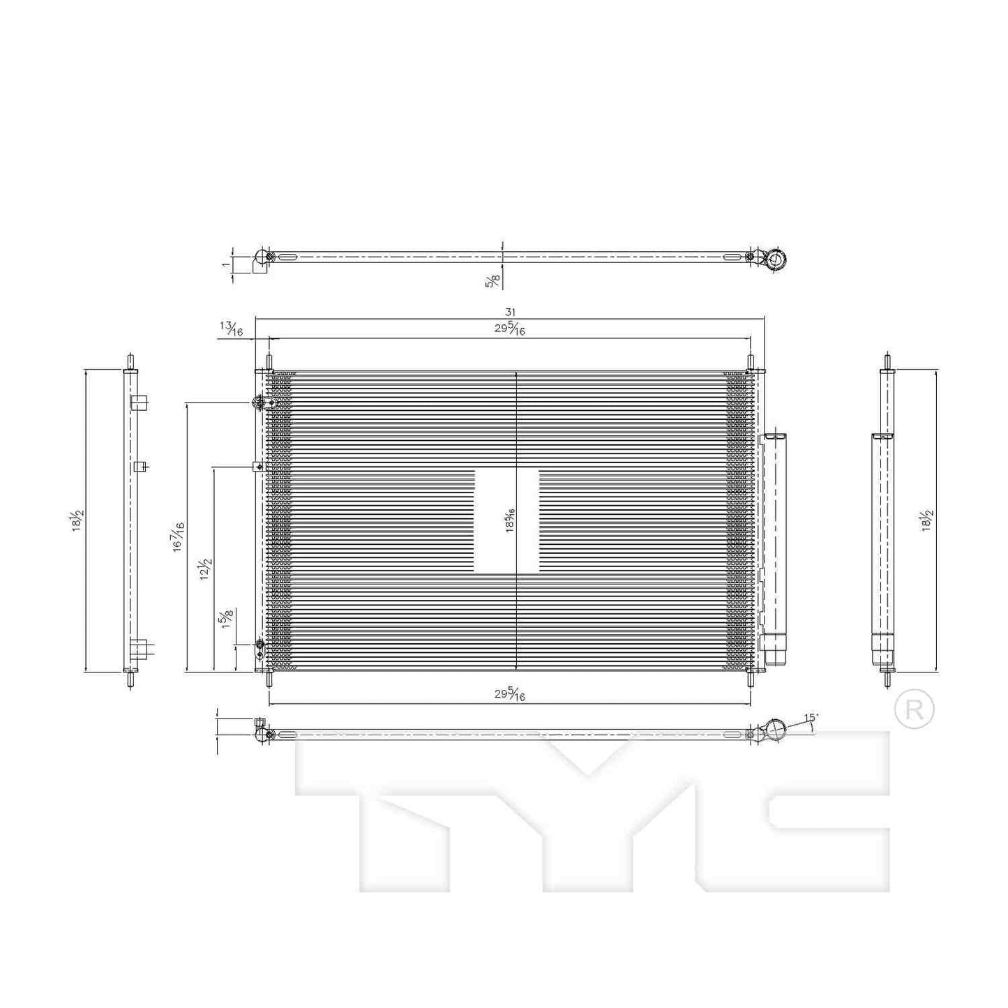 TYC A/C Condenser 3892