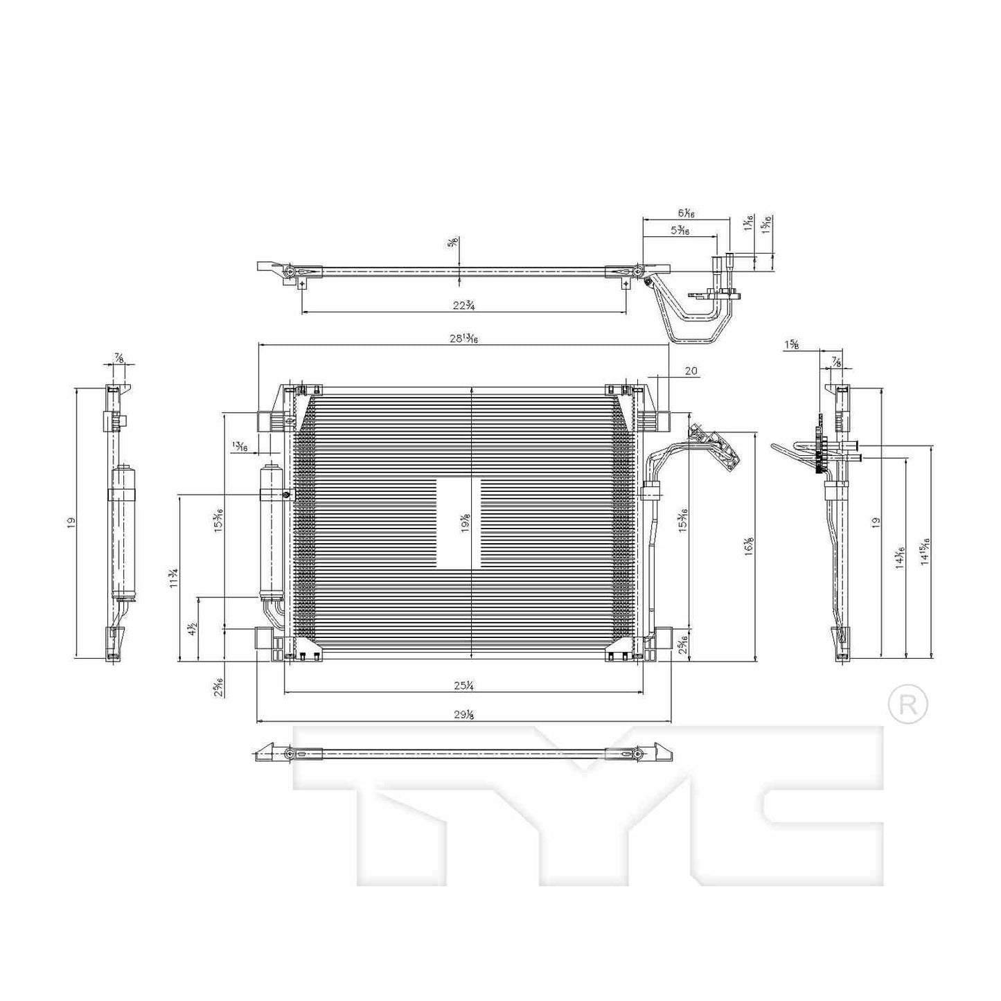 TYC A/C Condenser 3895