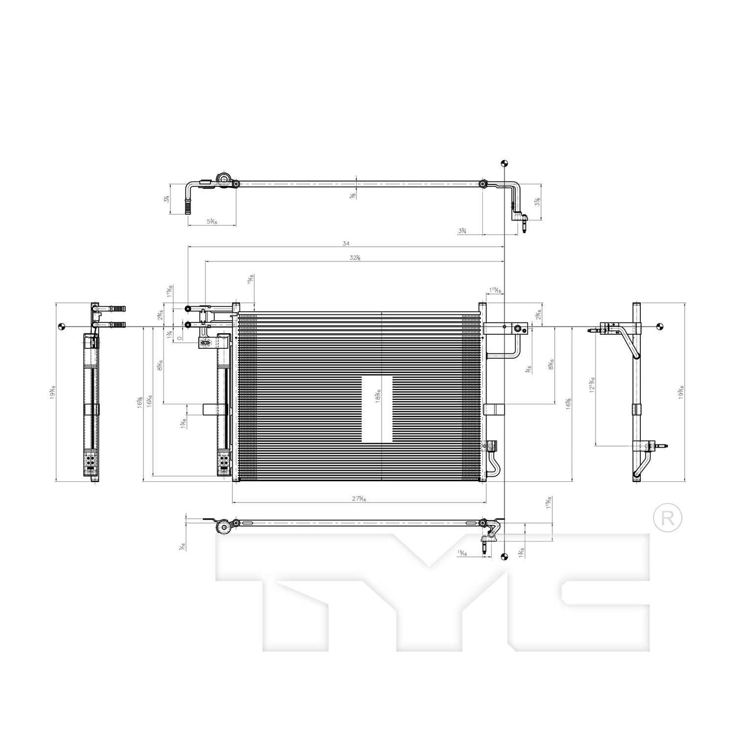 TYC A/C Condenser 3911