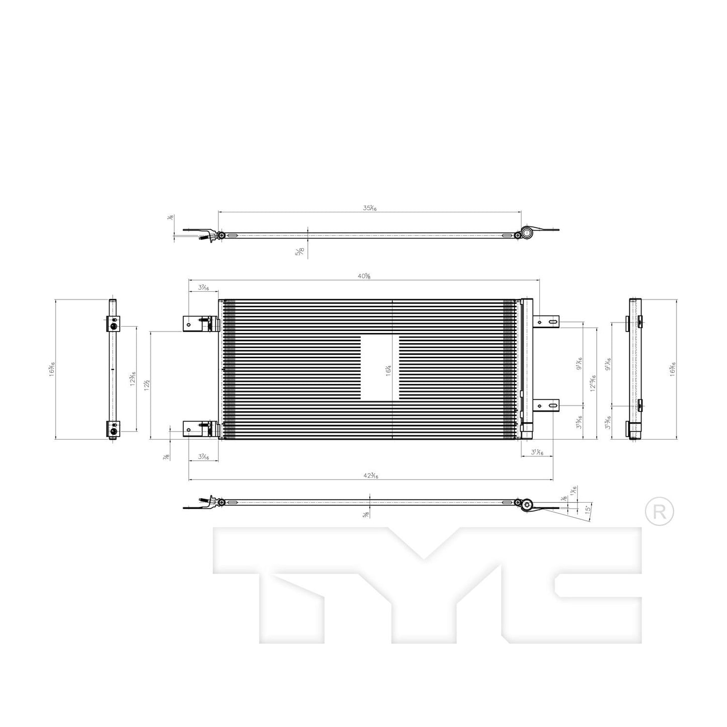 TYC A/C Condenser 3937