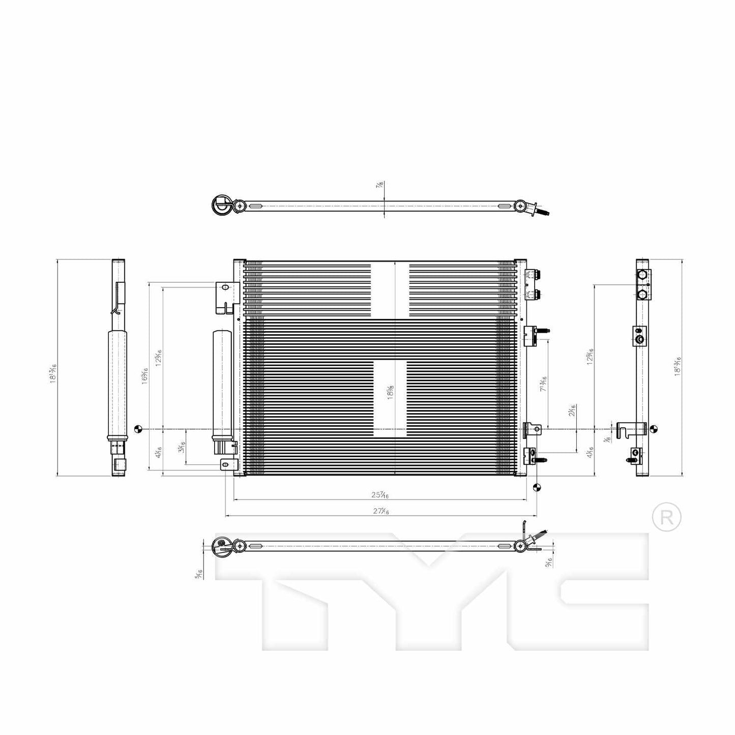 TYC A/C Condenser 3948