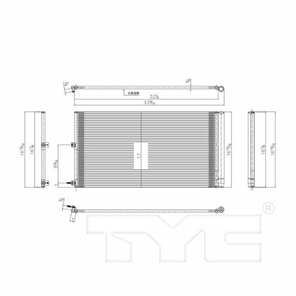 TYC A/C Condenser 3975