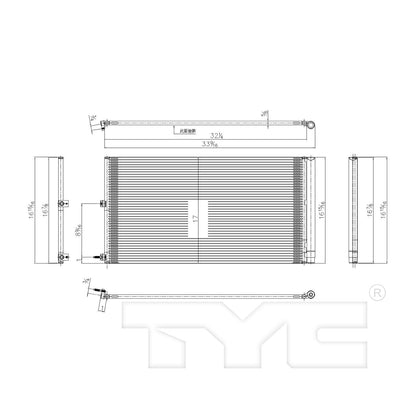 TYC A/C Condenser 3975