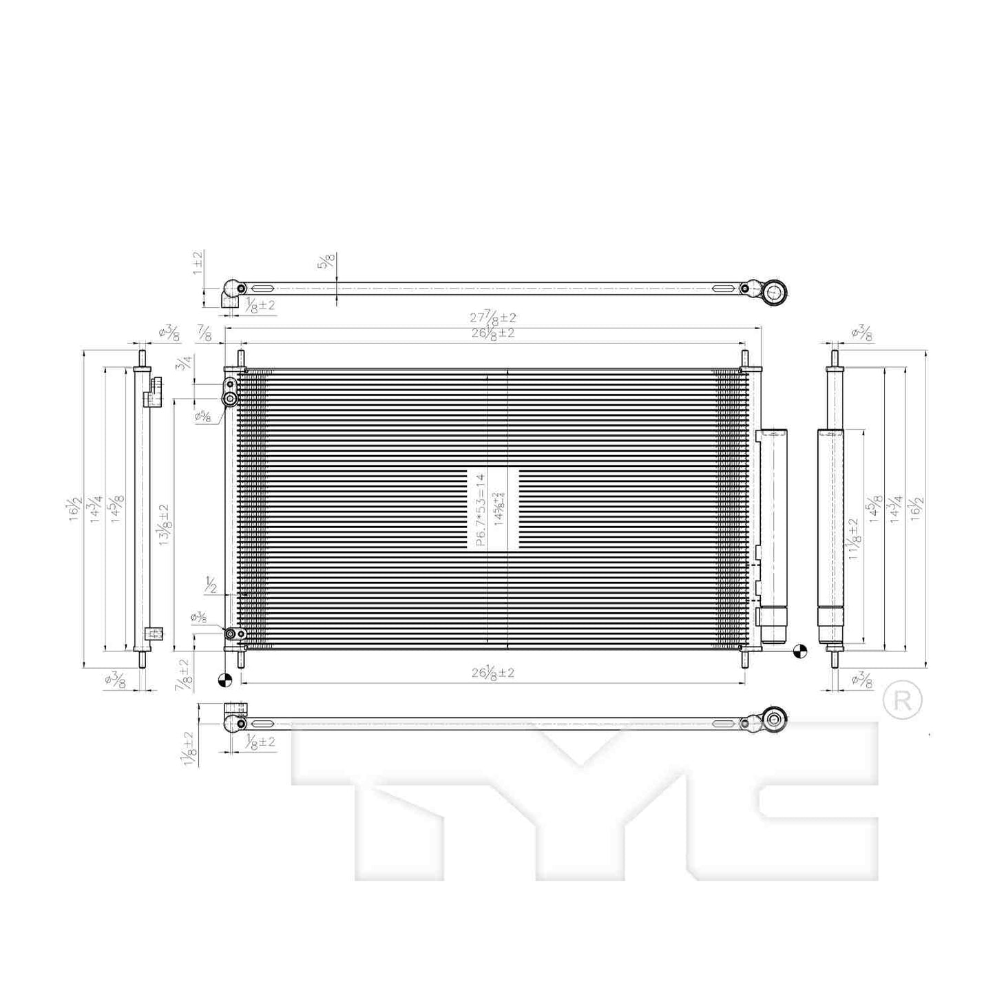 TYC A/C Condenser 3976