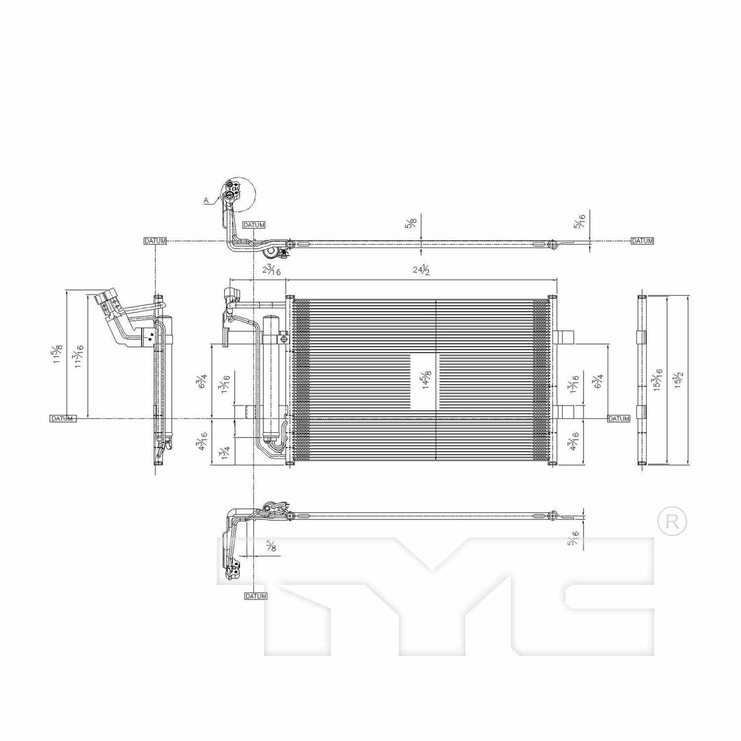 TYC A/C Condenser 3978