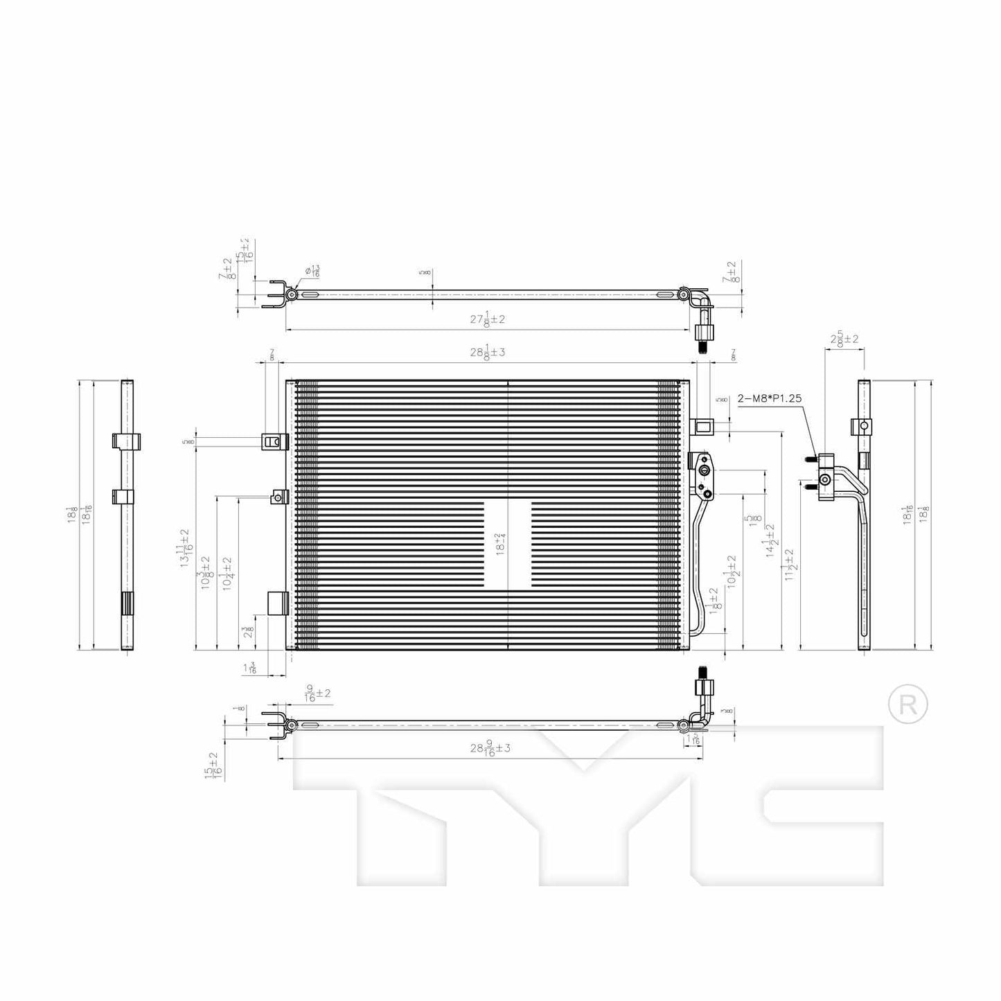 TYC A/C Condenser 4104