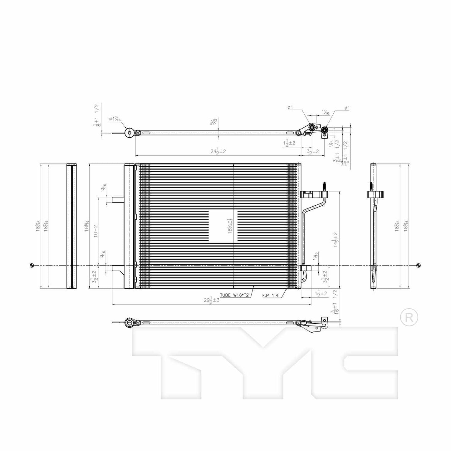 TYC A/C Condenser 4106