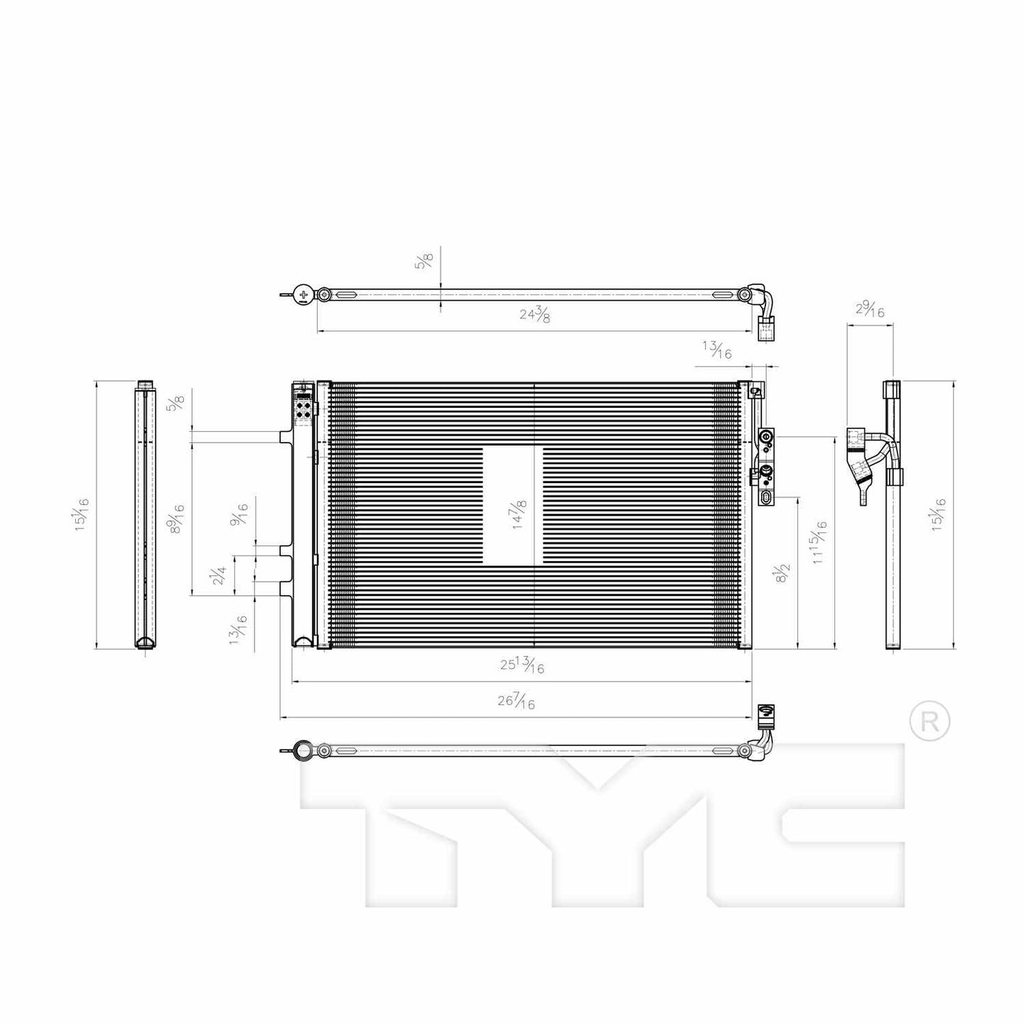TYC A/C Condenser 4127
