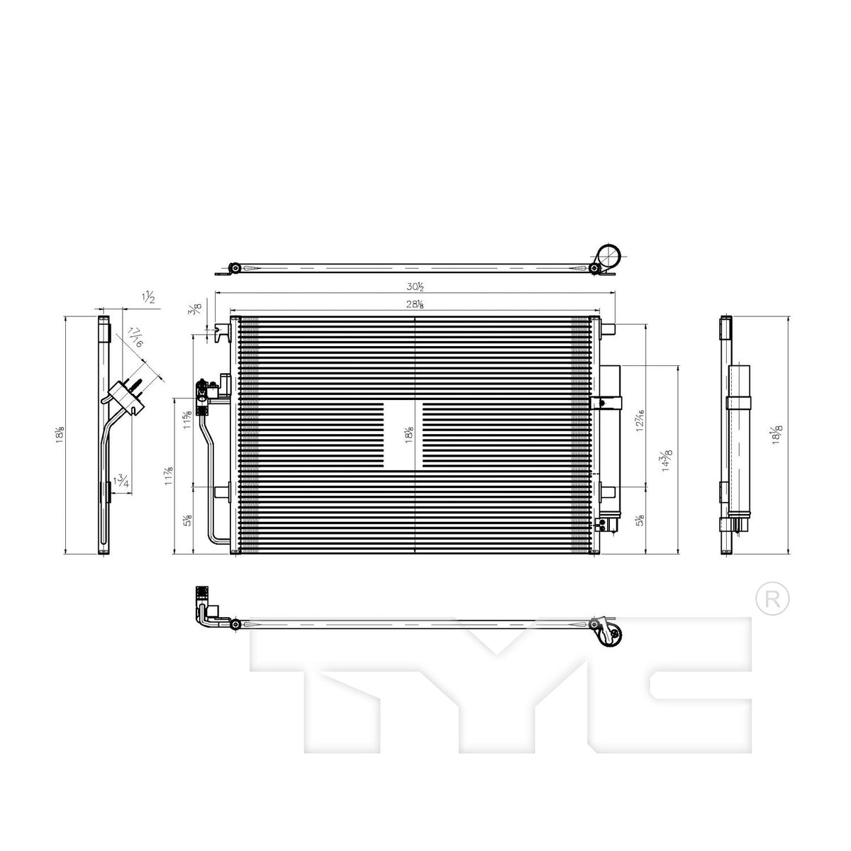 TYC A/C Condenser 4240