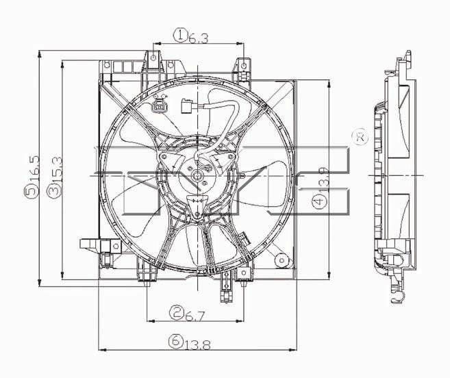 TYC Engine Cooling Fan 600540 image 2