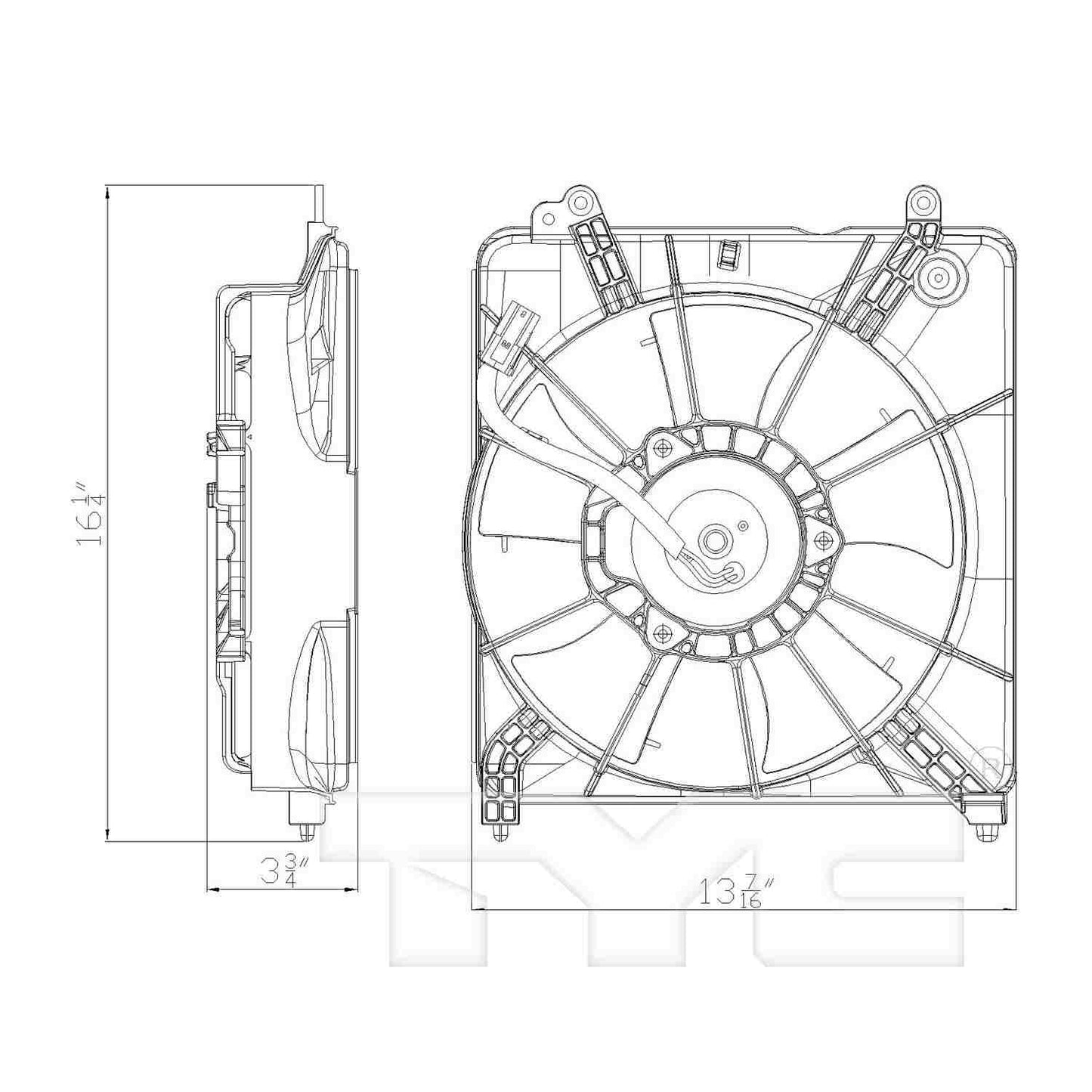 TYC Engine Cooling Fan Assembly 601210