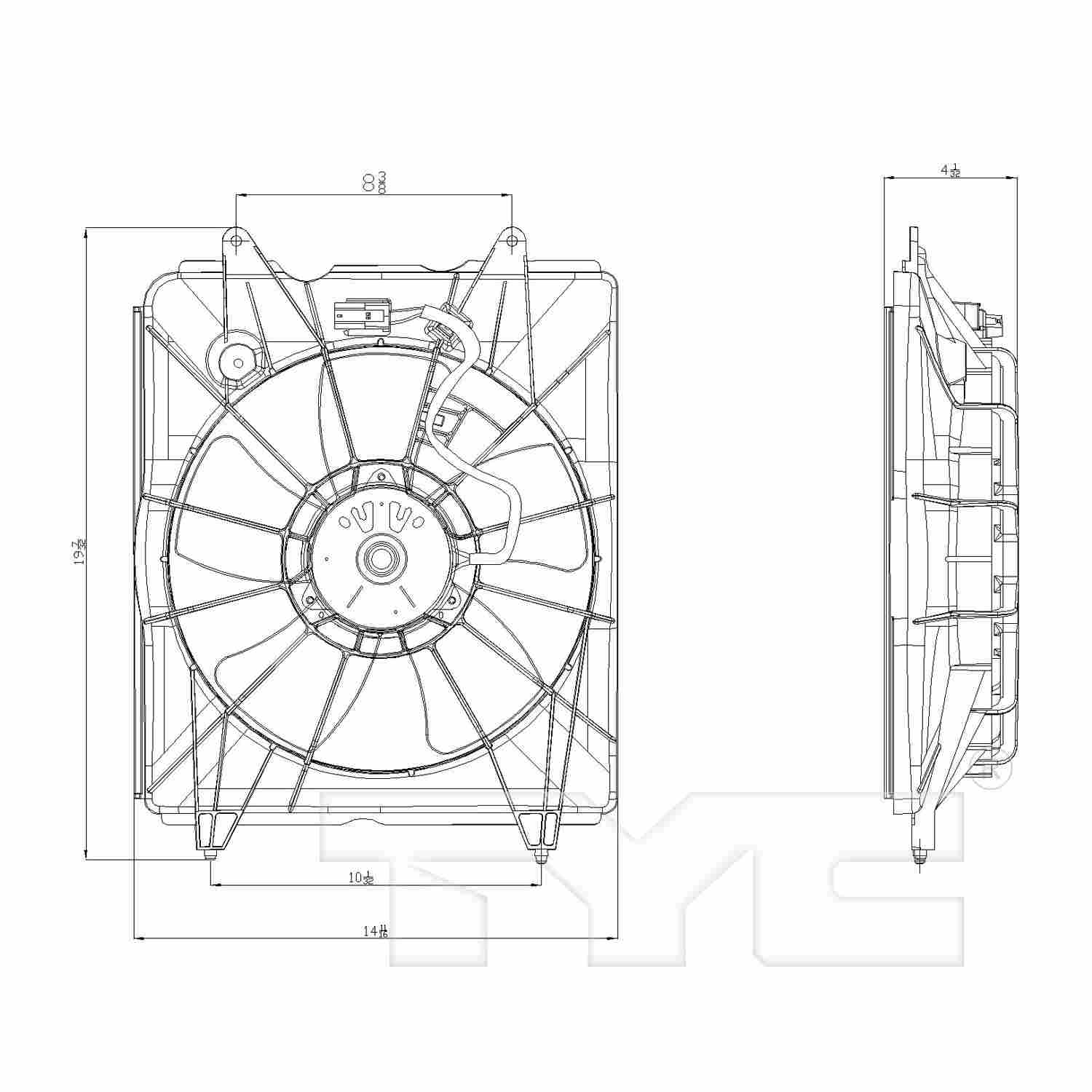 TYC Engine Cooling Fan Assembly 601330