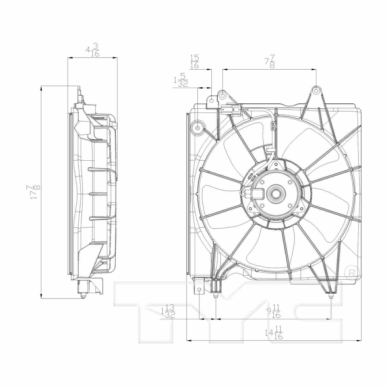 TYC Engine Cooling Fan Assembly 601350