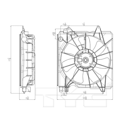 TYC Dual Radiator and Condenser Fan Assembly 601410