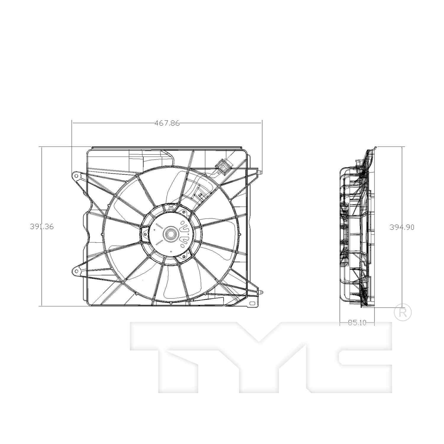 TYC Engine Cooling Fan 601460