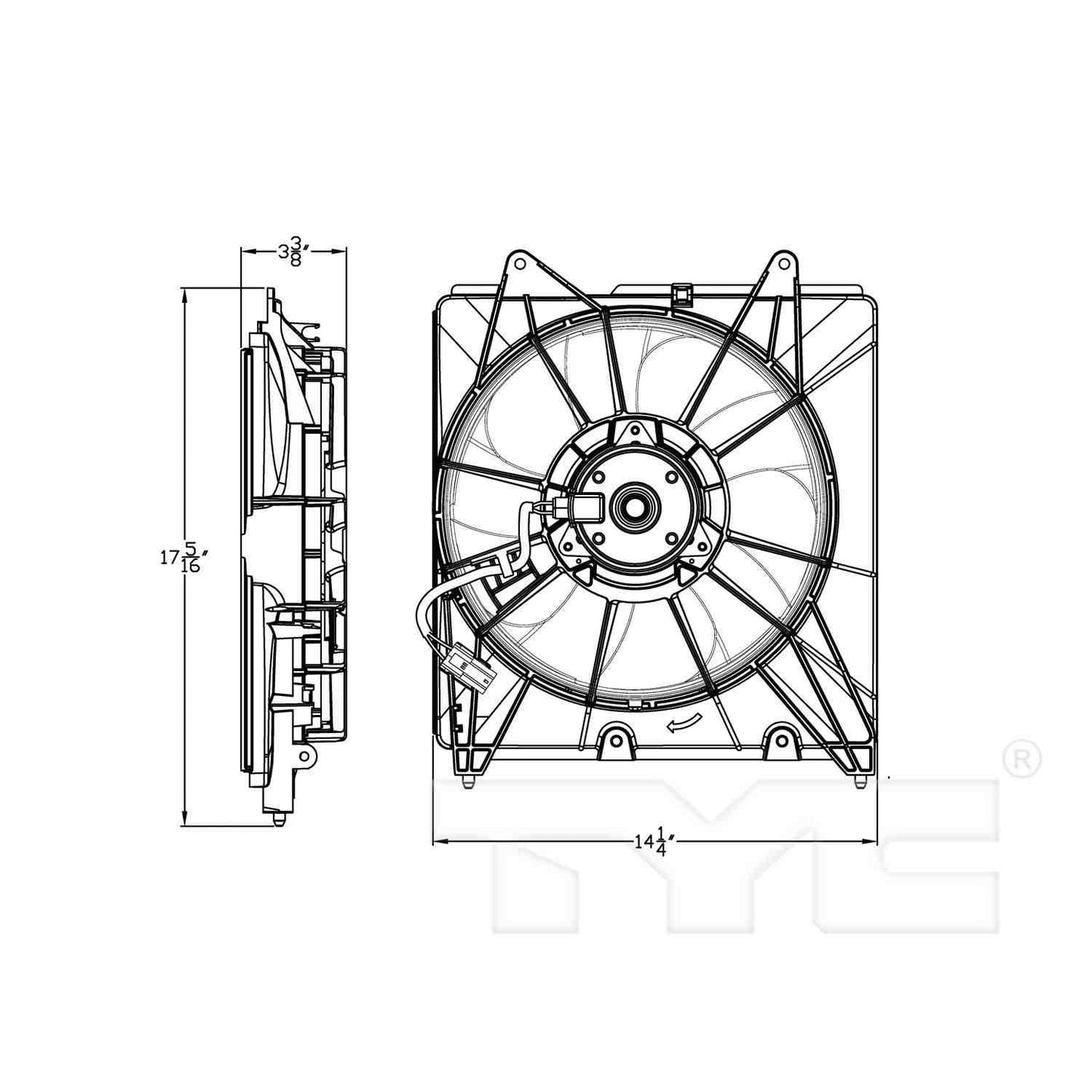 TYC Engine Cooling Fan Assembly 601480