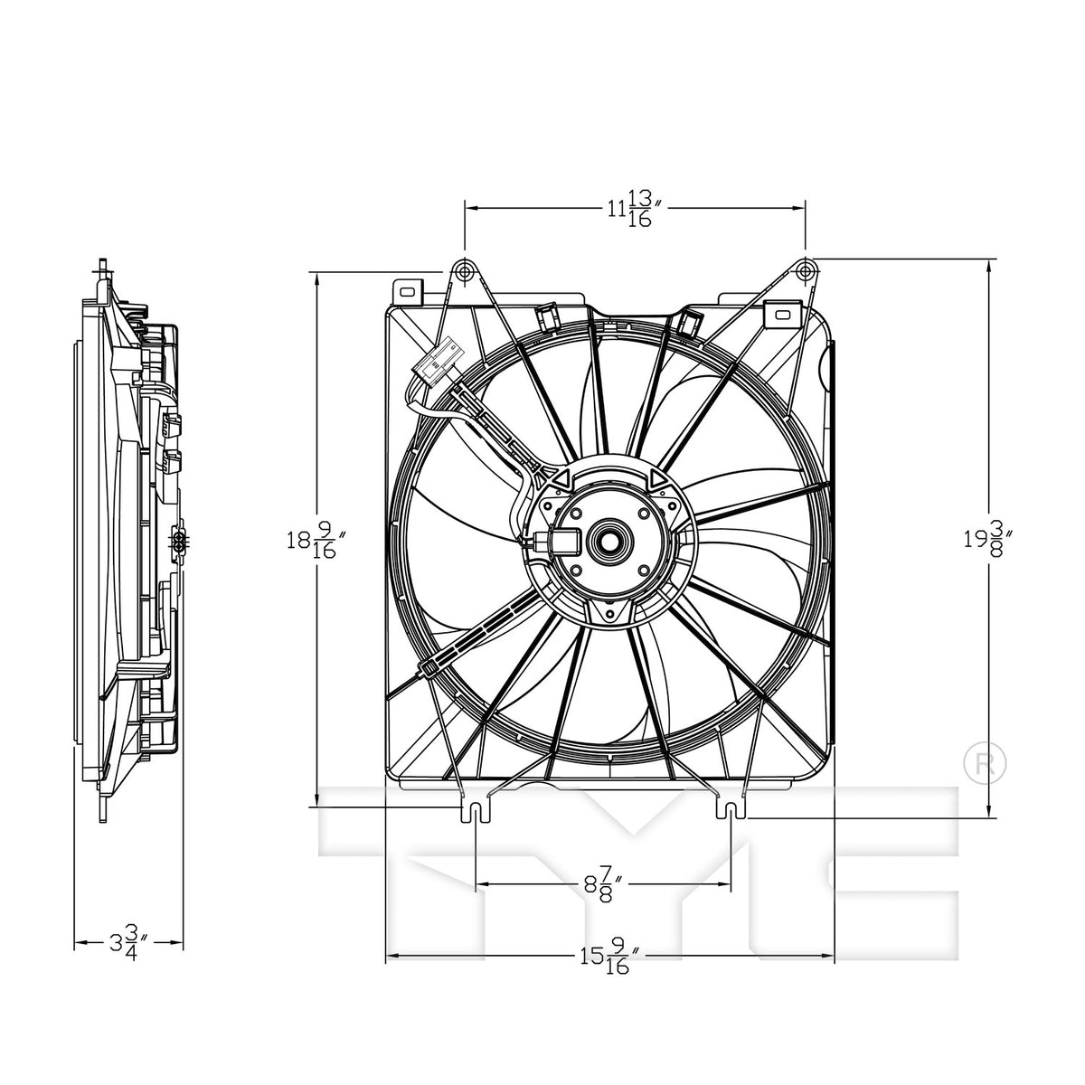 TYC Engine Cooling Fan Assembly 601550