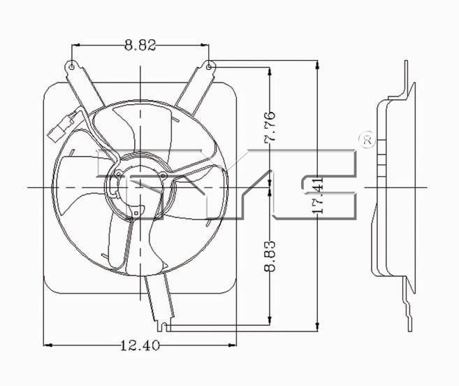 TYC A/C Condenser Fan Assembly 610040