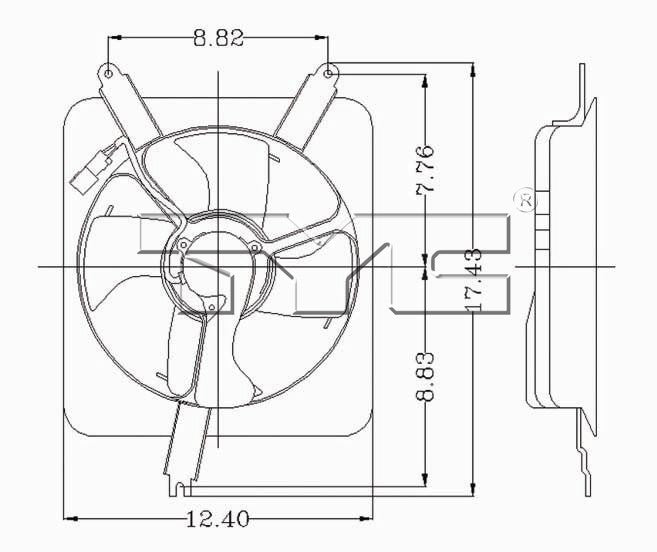 TYC A/C Condenser Fan Assembly 610050