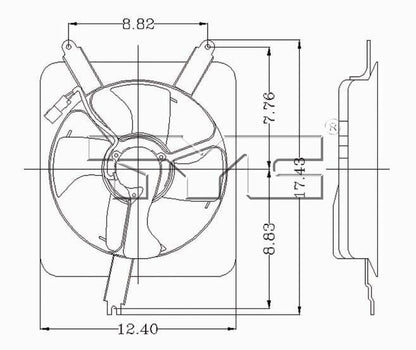 TYC A/C Condenser Fan Assembly 610050