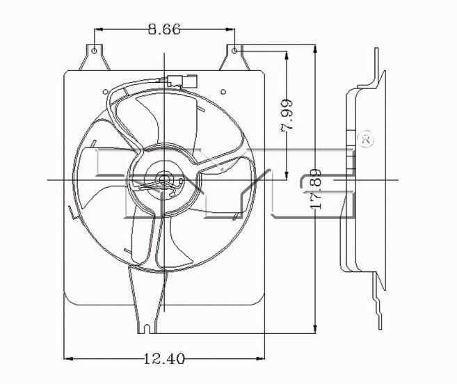 TYC A/C Condenser Fan Assembly 610060