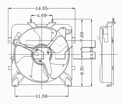 TYC A/C Condenser Fan Assembly 610070