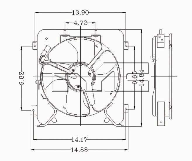 TYC A/C Condenser Fan Assembly 610080