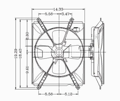 TYC A/C Condenser Fan Assembly 610090