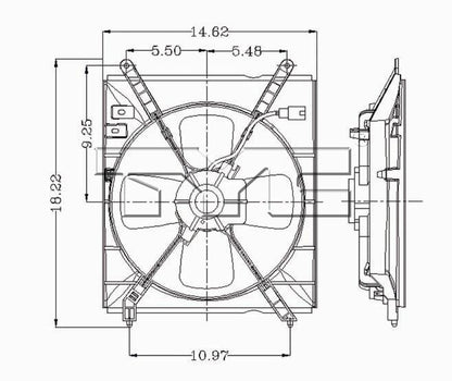 TYC A/C Condenser Fan Assembly 610100