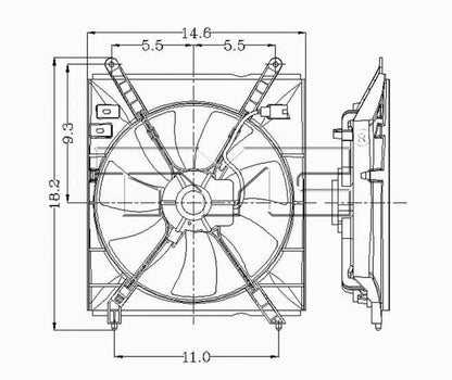 TYC A/C Condenser Fan Assembly 610110