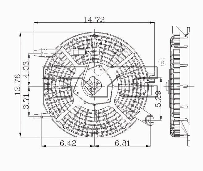 TYC A/C Condenser Fan Assembly 610160