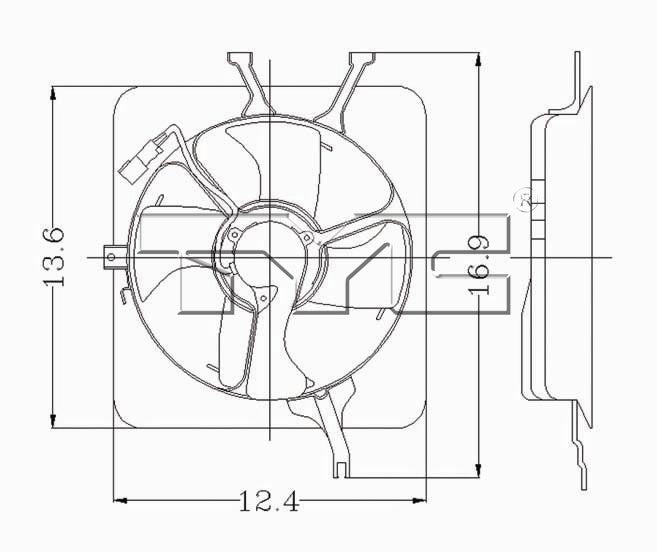 TYC A/C Condenser Fan Assembly 610170 image 2