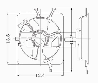 TYC A/C Condenser Fan Assembly 610170 image 2