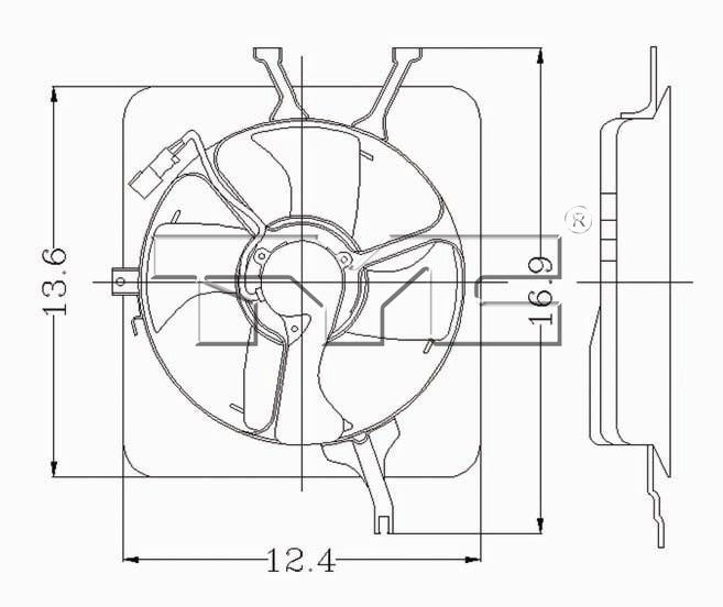 TYC A/C Condenser Fan Assembly 610180