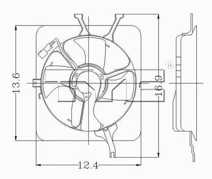 TYC A/C Condenser Fan Assembly 610180