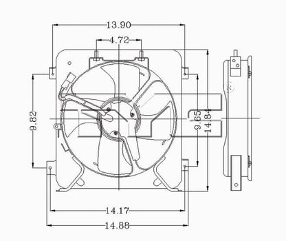 TYC A/C Condenser Fan Assembly 610280