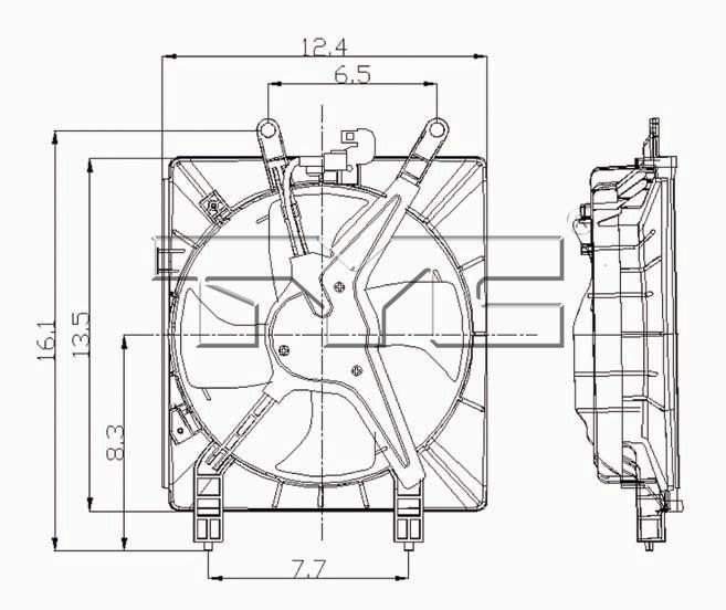 TYC A/C Condenser Fan Assembly 610380
