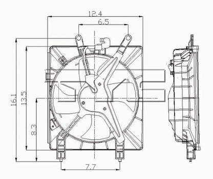 TYC A/C Condenser Fan Assembly 610380