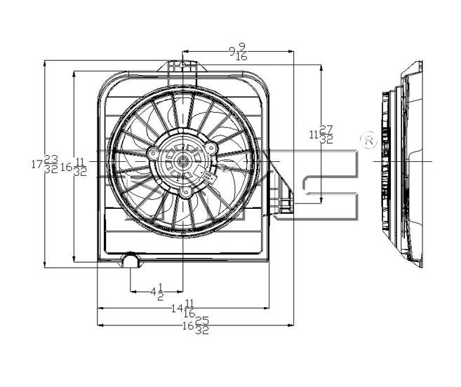 TYC A/C Condenser Fan Assembly 610390T