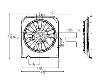 TYC A/C Condenser Fan Assembly 610390 image 2