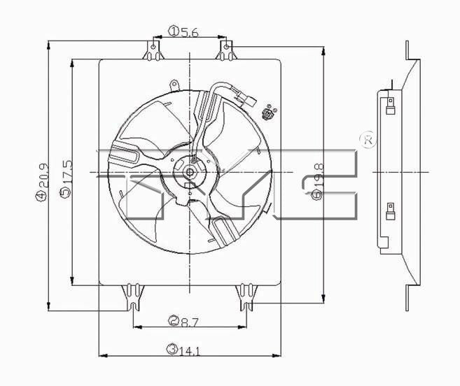 TYC A/C Condenser Fan Assembly