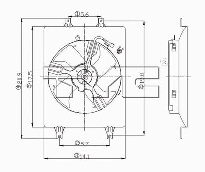 TYC A/C Condenser Fan Assembly