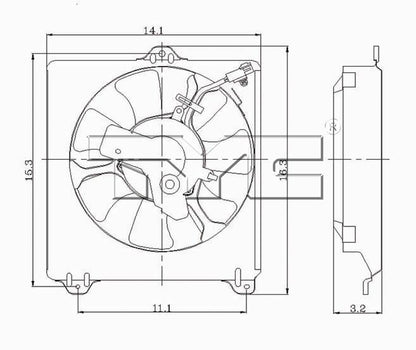 TYC A/C Condenser Fan Assembly 610450