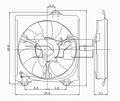 TYC A/C Condenser Fan Assembly