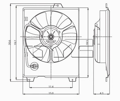 TYC A/C Condenser Fan Assembly 610470 image 2