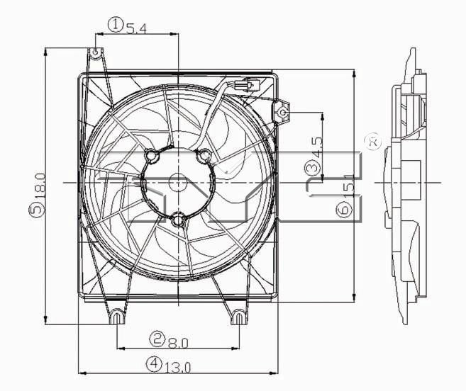 TYC A/C Condenser Fan Assembly 610480 image 2