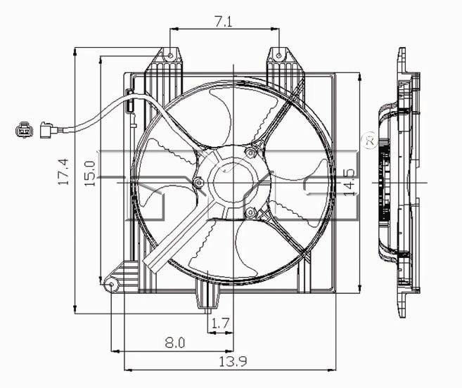 TYC A/C Condenser Fan Assembly 610510