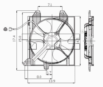 TYC A/C Condenser Fan Assembly 610510