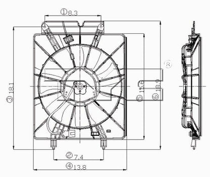 TYC A/C Condenser Fan Assembly